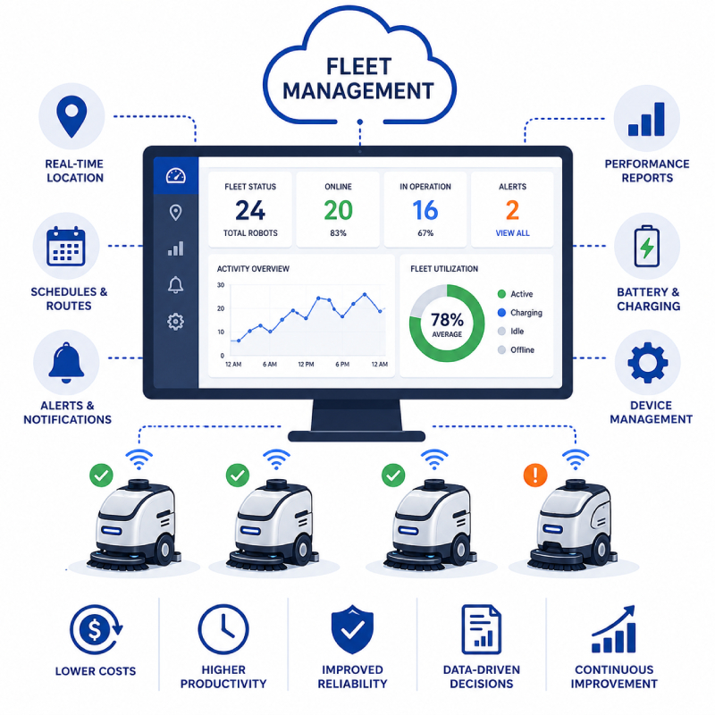 Robotics fleet management icon