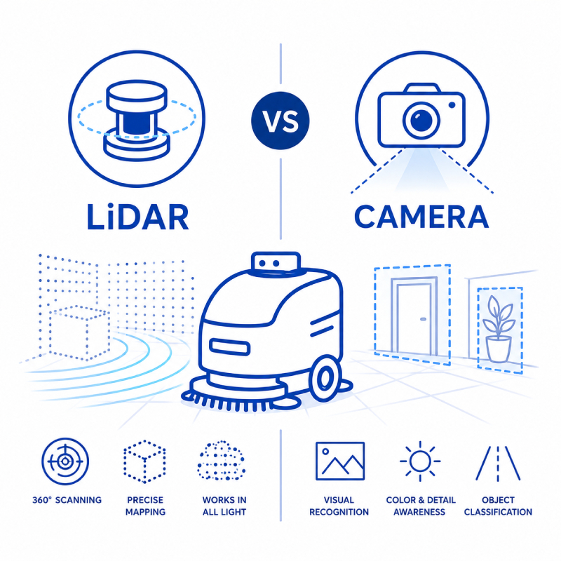 LiDAR vs camera robotics icon