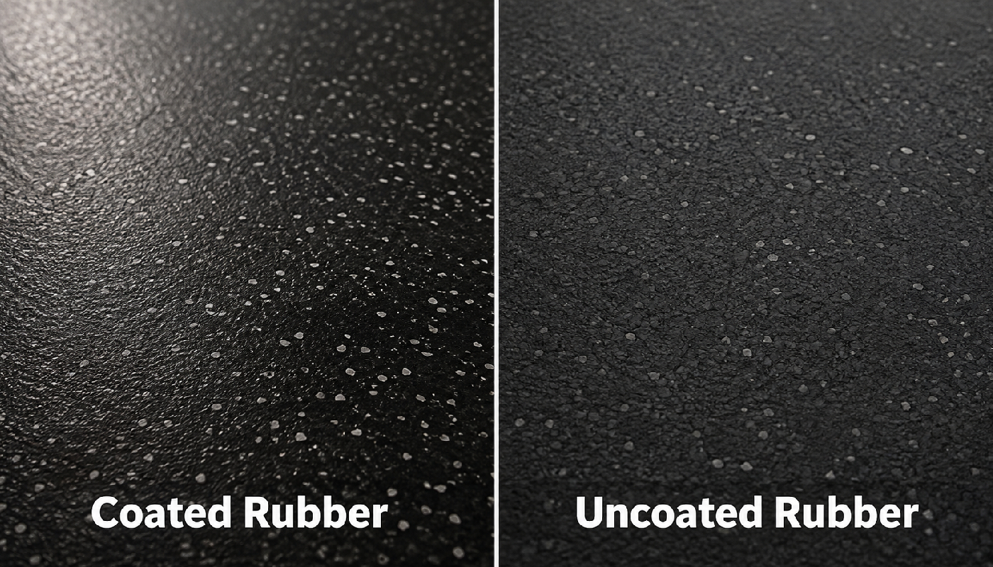 Coated versus uncoated commercial rubber flooring